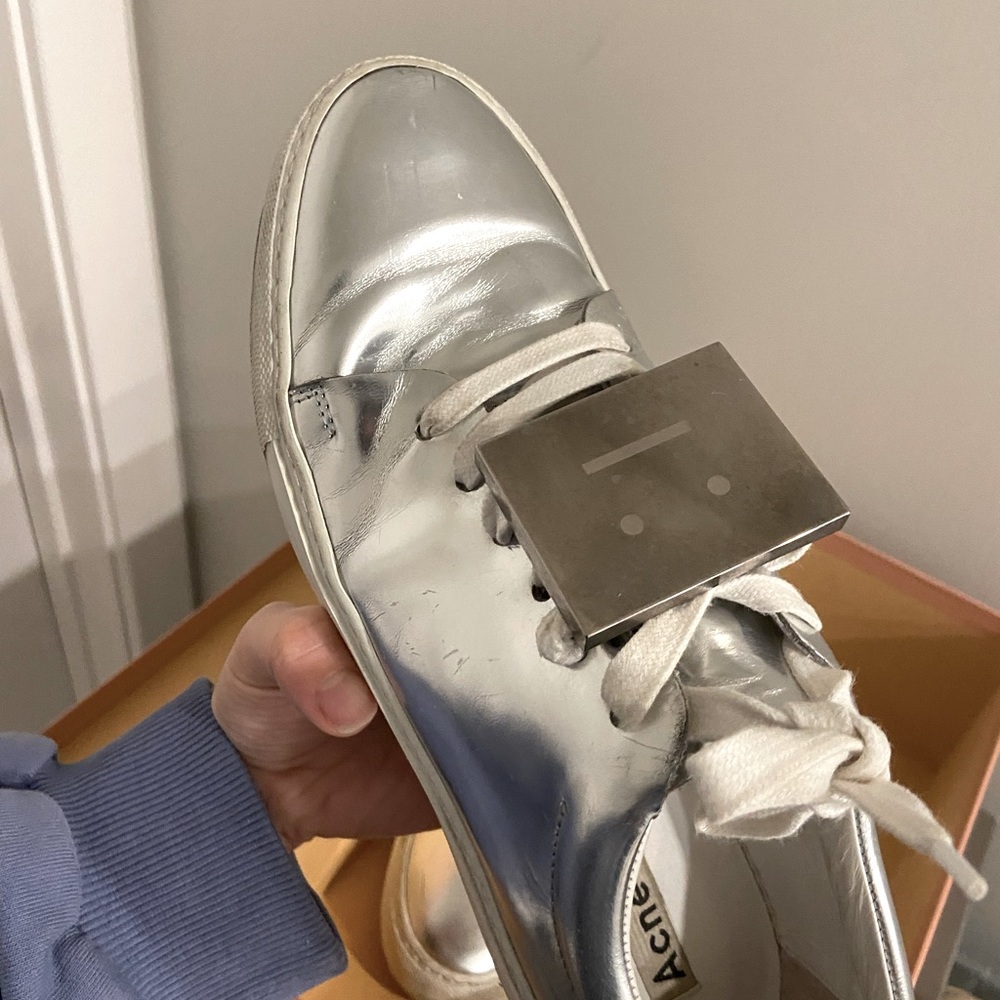 ACNE Studio Square Face sneaker in Silver